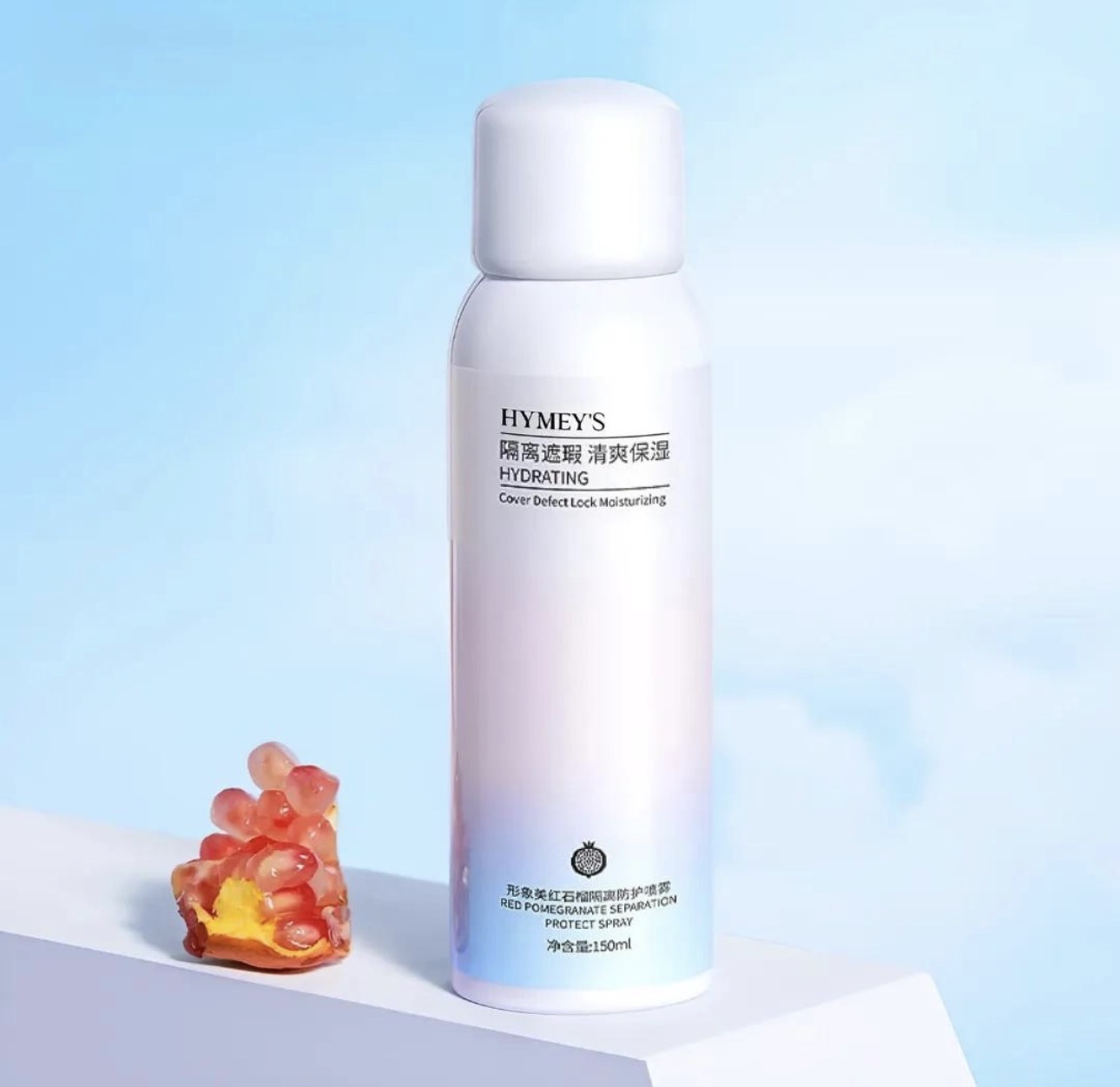 ضدآفتاب اسپری آبرسان و روشن‌کننده اصل هایمی (HYMEY’S) مدل Hydrating Cover Defect Lock Moisturizing – حجم ۱۵۰ میلی‌لیتر